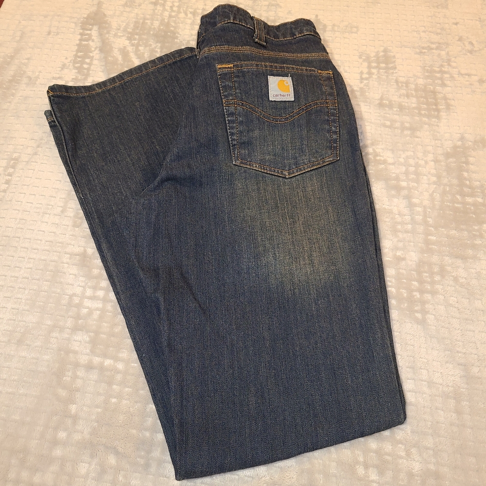 Carhartt Women's Dark Blue Boot-Cut Jeans Size 10